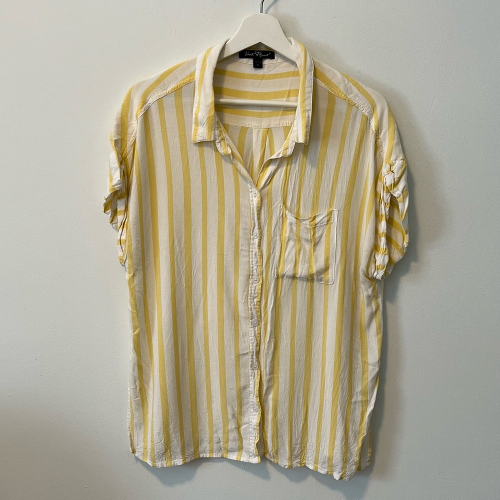 Velvet Heart Yellow Striped Button Up Shirt